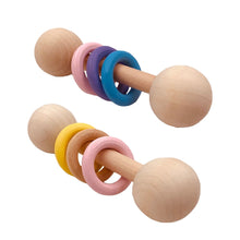 Load image into Gallery viewer, 3 Rings Teething Chew Rattle on The Bed