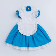 Load image into Gallery viewer, Cinderella Dress White Blue Bow Kids Princess Party Girls Dress