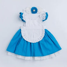 Load image into Gallery viewer, Cinderella Dress White Blue Bow Kids Princess Party Girls Dress