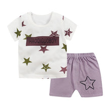 Load image into Gallery viewer, T-shirt Tops + Shorts Pants  Clothes Sets