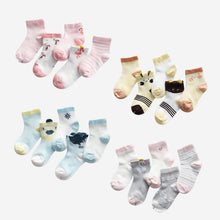 Load image into Gallery viewer, 5 Pairs/lot Baby Girl Cartoon Socks